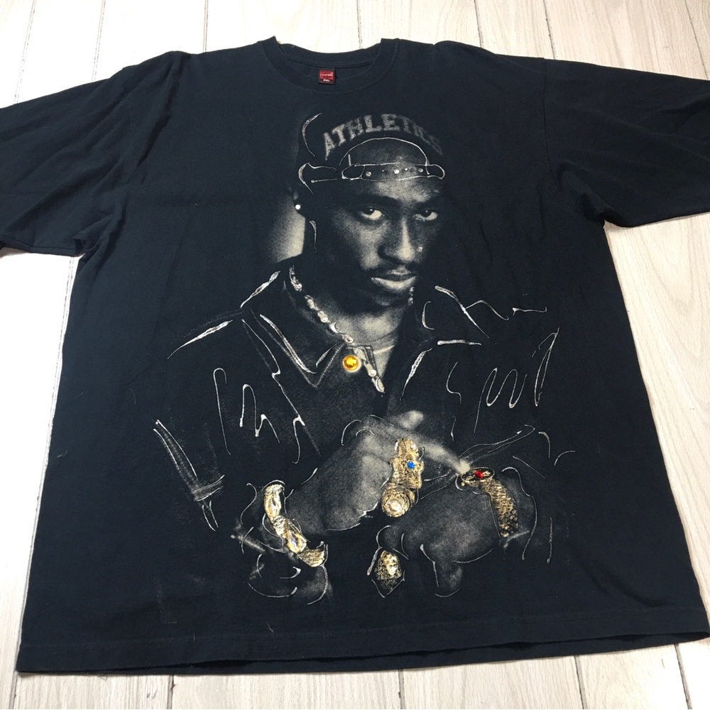 Rare Tupac King Black Shirt Jeweled USA Made Cotton Sz 3XL